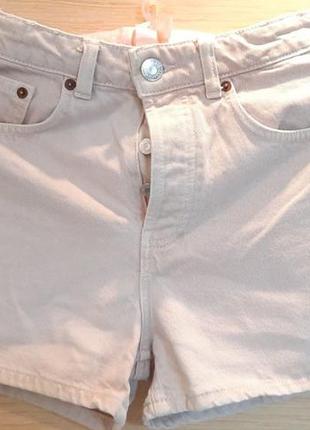Світло-кремові джинсові шорти zara
