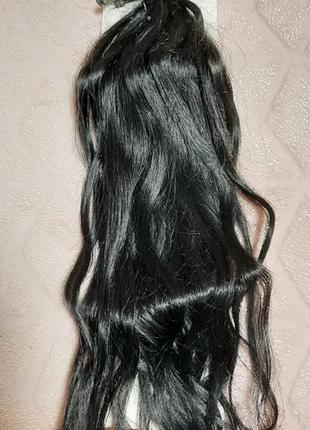 Волосы черные натуральные в капсулах до 35 см. полная упаковка.