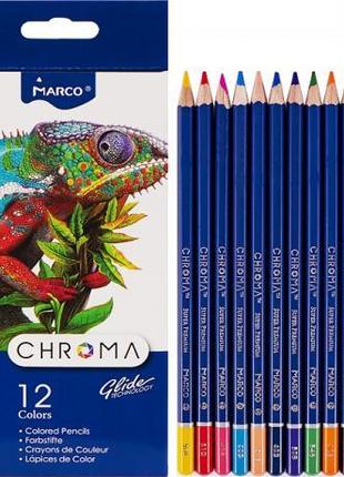 Набор цветных карандашей 12 цветов Marco Chroma, в картонной у...