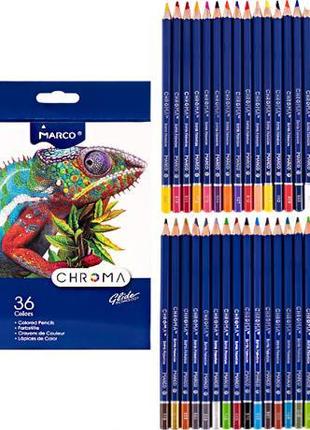 Набор цветных карандашей 36 цветов Marco Chroma, в картонной у...