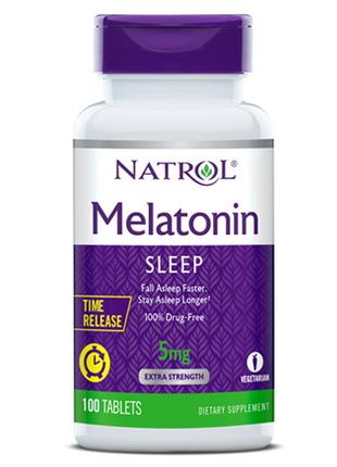 Натуральная добавка Natrol Melatonin 5 mg Time Release, 100 та...