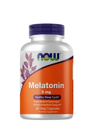 Натуральная добавка NOW Melatonin 5 mg, 60 вегакапсул