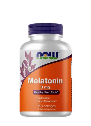 Натуральная добавка NOW Melatonin 3 mg, 90 жевательных таблеток