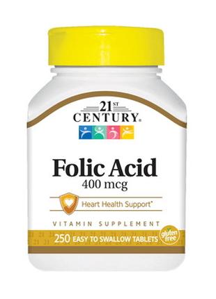 Витамины и минералы 21st Century Folic Acid 400 mcg, 250 таблеток