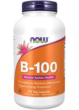 Витамины и минералы NOW B-100, 250 вегакапсул