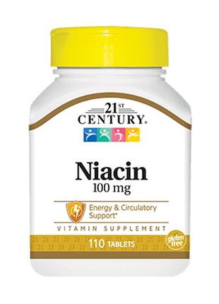 Витамины и минералы 21st Century Niacin 100 mg, 110 таблеток