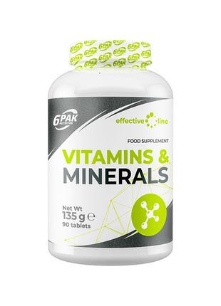 Витамины и минералы 6PAK Nutrition Vitamins and Minerals, 90 т...