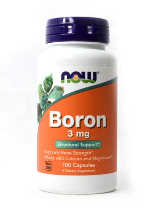 Витамины и минералы NOW Boron 3 mg, 100 капсул