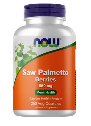 Натуральна добавка NOW Saw Palmetto Berries 550 mg, 250 вегака...