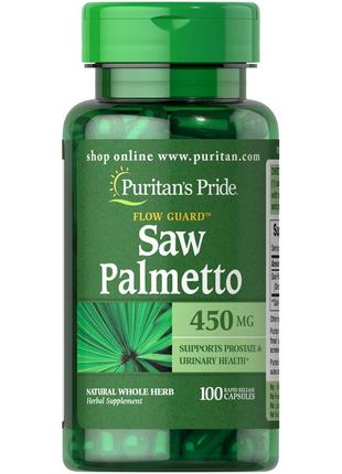 Натуральна добавка Puritan's Pride Saw Palmetto 450 mg, 100 ка...