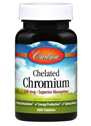 Витамины и минералы Carlson Labs Chelated Chromium, 300 таблеток