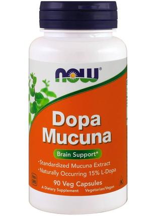 Натуральная добавка NOW Dopa Mucuna, 90 вегакапсул