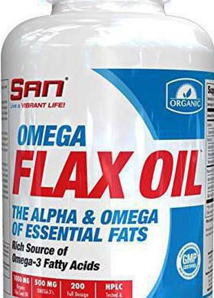 Жирные кислоты SAN Omega Flax Oil, 200 капсул