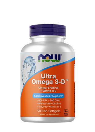 Жирные кислоты NOW Ultra Omega-3-D, 90 капсул