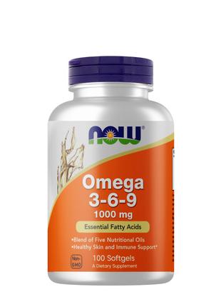 Жирные кислоты NOW Omega 3-6-9, 100 капсул