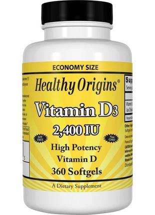 Витамины и минералы Healthy Origins Vitamin D3 2400 IU, 360 ка...