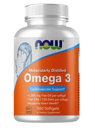 Жирні кислоти NOW Omega-3, 500 капсул