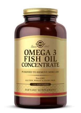 Жирные кислоты Solgar Omega 3 Fish Oil Concentrate, 240 капсул
