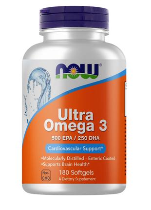 Жирные кислоты NOW Ultra Omega-3, 180 капсул