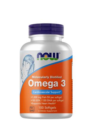 Жирні кислоти NOW Omega-3, 100 капсул
