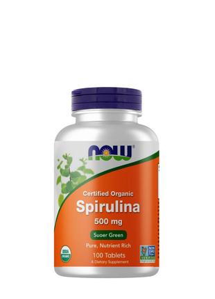 Натуральная добавка NOW Spirulina 500 mg, 100 таблеток