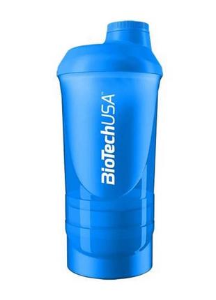 Шейкер Biotech Wave + Shaker 3in1 600 мл, Blue