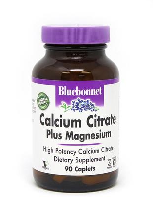 Витамины и минералы Bluebonnet Calcium Citrate Plus Magnesium,...