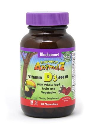 Витамины и минералы Bluebonnet Rainforest Animalz Vitamin D3 4...