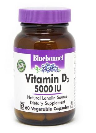 Витамины и минералы Bluebonnet Vitamin D3 5000 IU, 60 вегакапсул