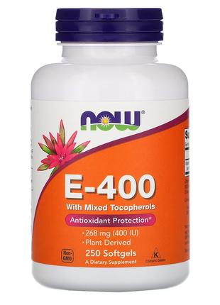 Витамины и минералы NOW Vitamin E-400 D-Alpha Tocopheryl, 250 ...