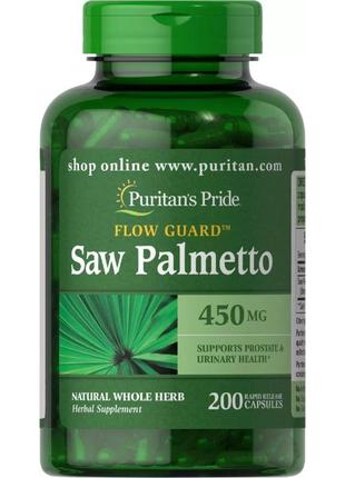 Натуральная добавка Puritan's Pride Saw Palmetto 450 mg, 200 к...