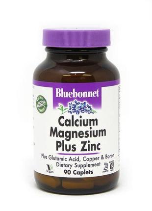 Витамины и минералы Bluebonnet Calcium Magnesium plus Zinc, 90...