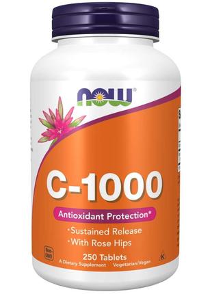 Витамины и минералы NOW Vitamin C-1000, 250 таблеток