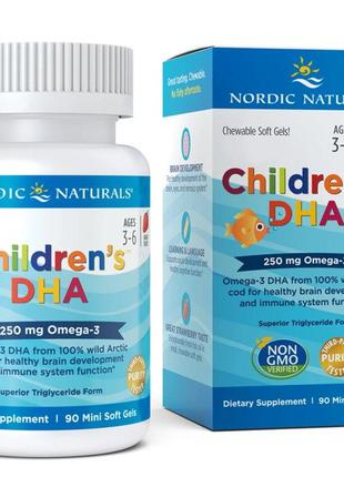 Жирные кислоты Nordic Naturals Children's DHA 250 mg, 90 капсу...