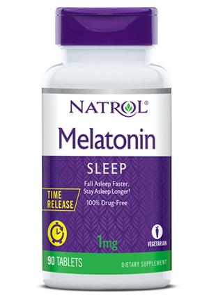 Натуральная добавка Natrol Melatonin 1 mg Time Release, 90 таб...