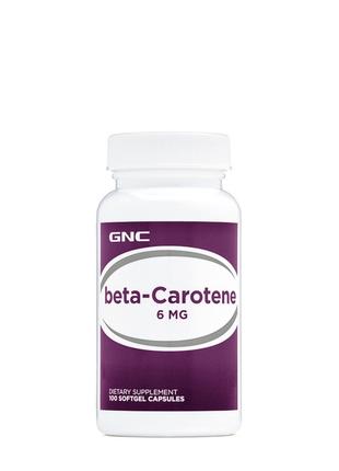 Витамины и минералы GNC Beta Carotene 6 mg, 100 капсул