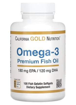 Жирні кислоти California Gold Nutrition Omega 3 Premium Fish O...