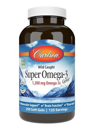 Жирные кислоты Carlson Labs Wild Caught Super Omega-3 Gems 120...