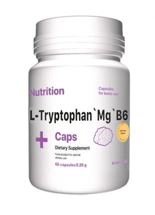 Амінокислота EntherMeal L-Tryptophan`Mg`B6, 60 капсул