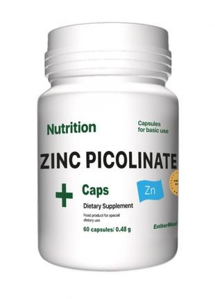 Витамины и минералы EntherMeal Zinc Picolinate, 60 капсул