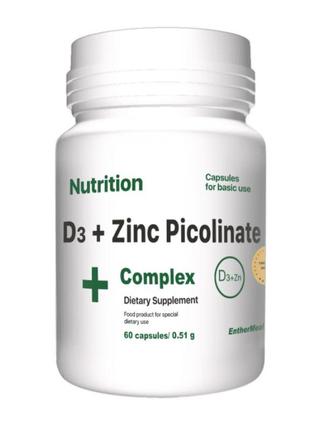 Витамины и минералы EntherMeal D3 + Zinc Picolinate Complex, 6...