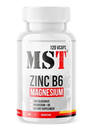 Стимулятор тестостерона MST Zinc B6 Magnesium, 120 вегакапсул