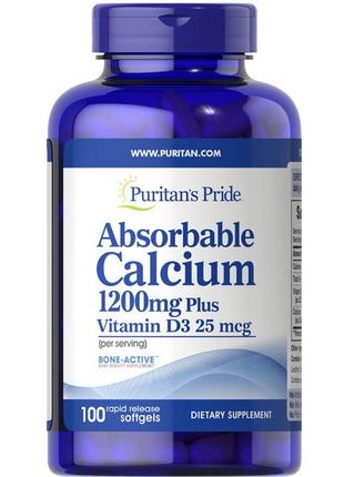 Витамины и минералы Puritan's Pride Absorbable Calcium with Vi...