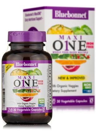 Витамины и минералы Bluebonnet Maxi ONE Iron free, 30 вегакапсул