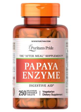 Натуральная добавка Puritan's Pride Papaya Enzyme, 250 жевател...