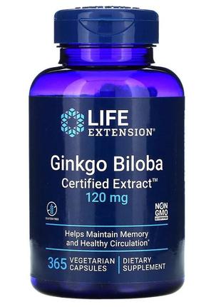 Натуральна добавка Life Extension Ginkgo Biloba Certified Extr...