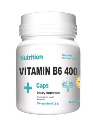 Вітаміни та мінерали EntherMeal Vitamin В6 400, 30 капсул