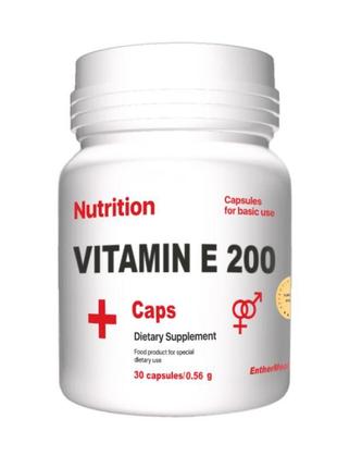 Витамины и минералы EntherMeal Vitamin E 200, 30 капсул