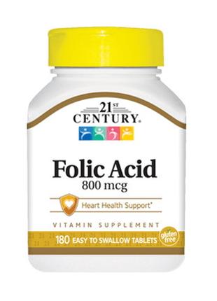 Витамины и минералы 21st Century Folic Acid 800 mcg, 180 таблеток