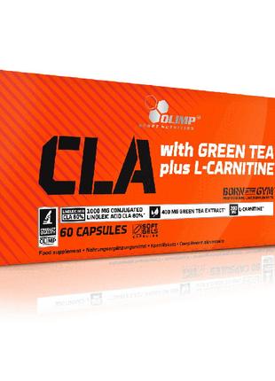 Жиросжигатель Olimp CLA with Green Tea plus L-Carnitine, 60 ка...